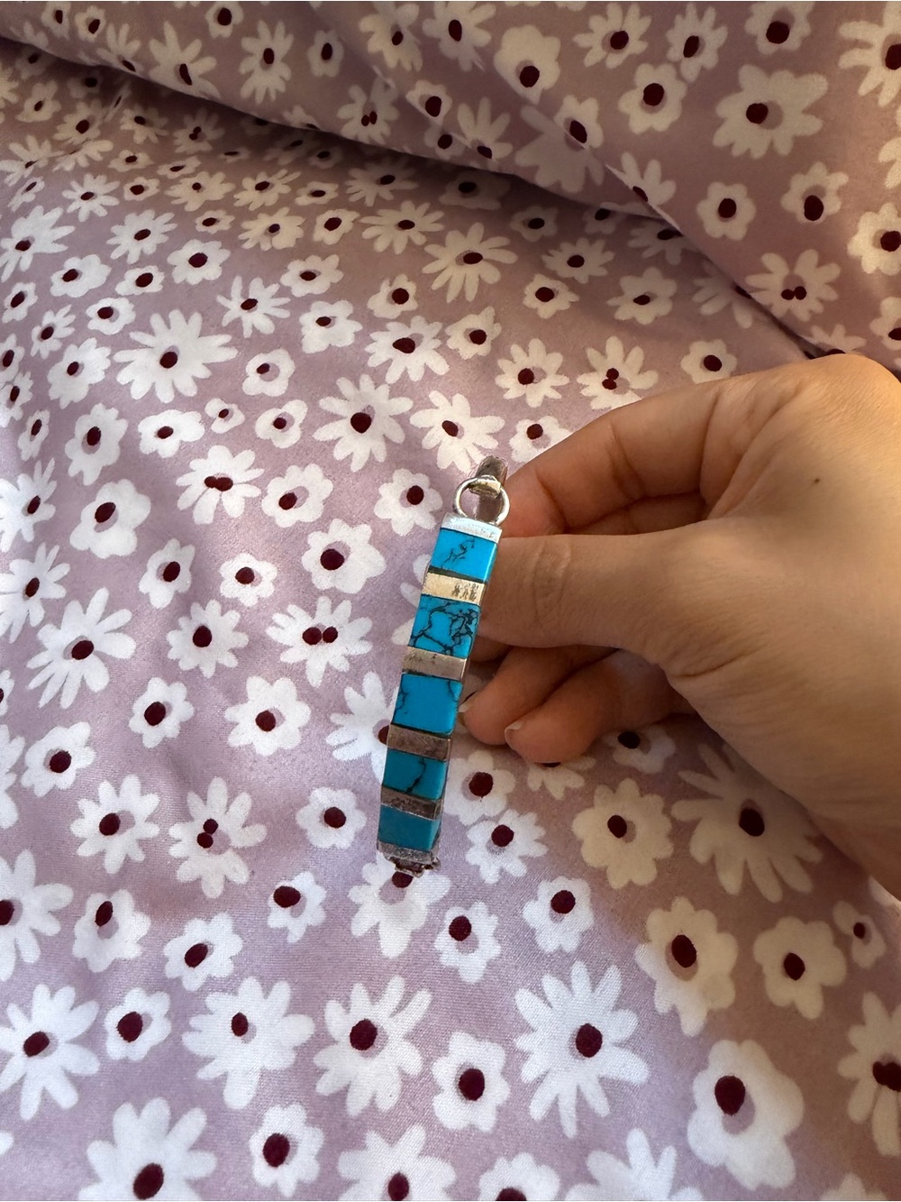 Turquoise Inlay bracelet bangle - Picture 3 of 12